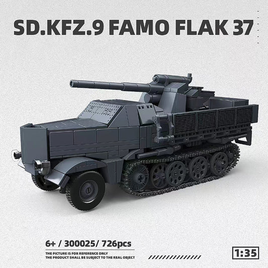 726pcs Building Block Model Military Toy Flak Tank Construction Bricks
