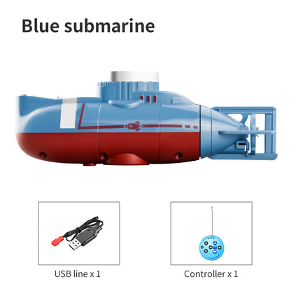 Mini RC Submarine Remote Control Boat Waterproof Diving Toy for Kids