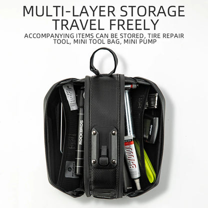 ROCKBROS 1.7L Waterproof Rear Bike Bag Quick-Release Seatpost Shockproof Storage