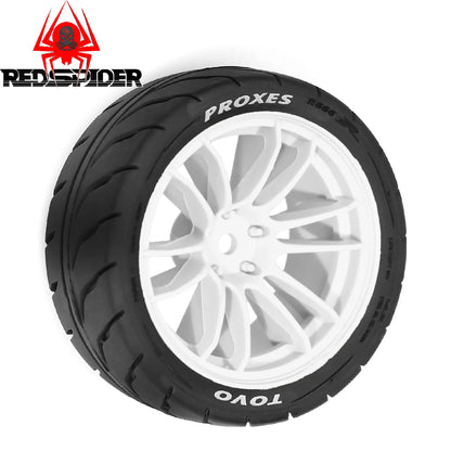 4pcs 68mm Rubber Tire Wheels 12mm Hex for Tamiya TT01 TT02 XV01 XV02 1/10