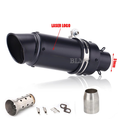 Universal Stainless Steel Slip-On Exhaust Muffler Carbon Look with DB Killer 51-60mm