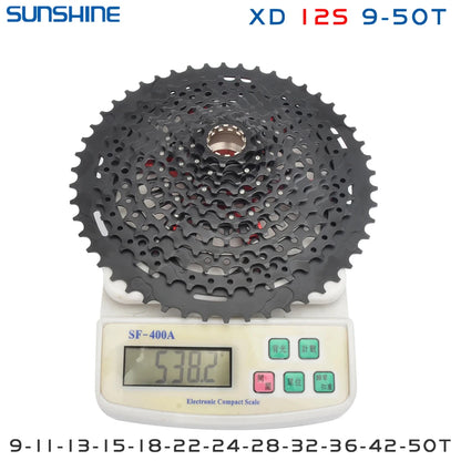 SUNSHINE XD MTB Cassette 12 Speed 9–50T Black Compatible SRAM XD Freehub - EXPROTAS