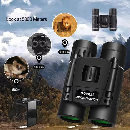 900x25 HD Binoculars FMC BAK4 Optics Portable Long Range Hunting Hiking
