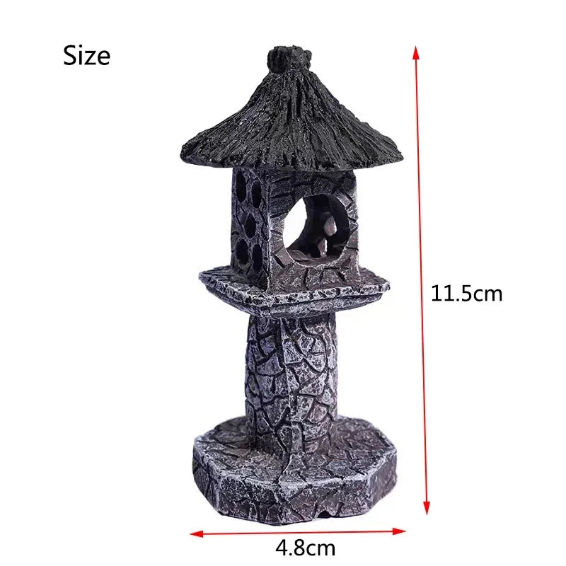 Fish Tank Castle Ornament Ancient Resin Decoration for Aquarium Landscaping