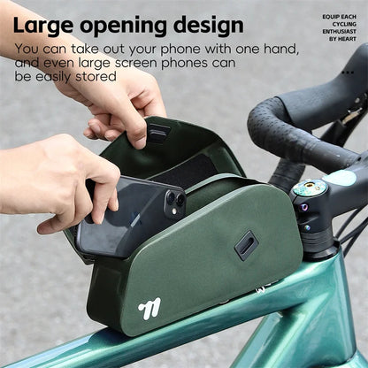 WEST BIKING Magnetic Top Tube Bag Waterproof Frame Bag w/ Bolts & Straps