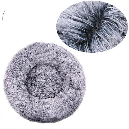 40-90cm Cat Bed Plush Round Soft Warm Cushion for Dog Pet Winter Sleeping