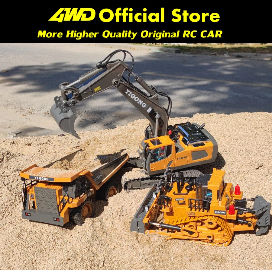 4WD RC Remote Control Excavator Truck Crawler Bulldozer Toy Vehicle