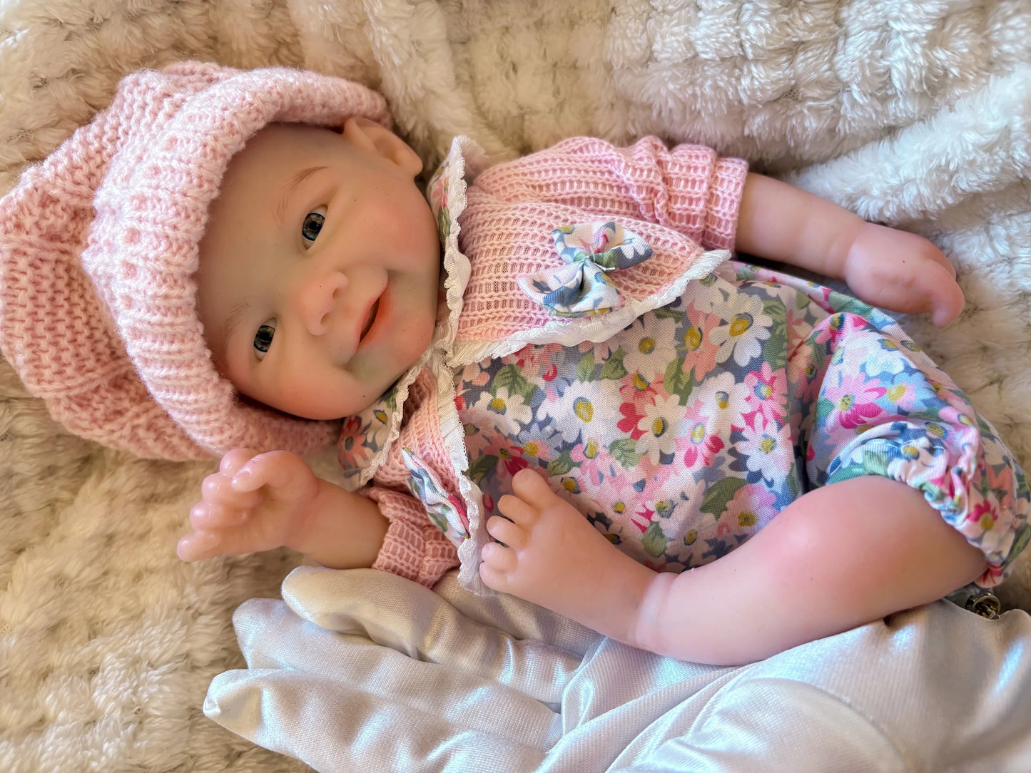 13 Inch Pascale Vivienne Silicone Reborn Girl Doll Open Mouth Full Body Painted