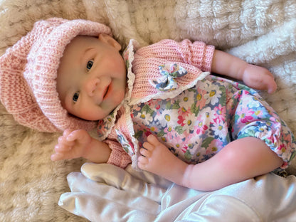 13 Inch Pascale Vivienne Silicone Reborn Girl Doll Open Mouth Full Body Painted