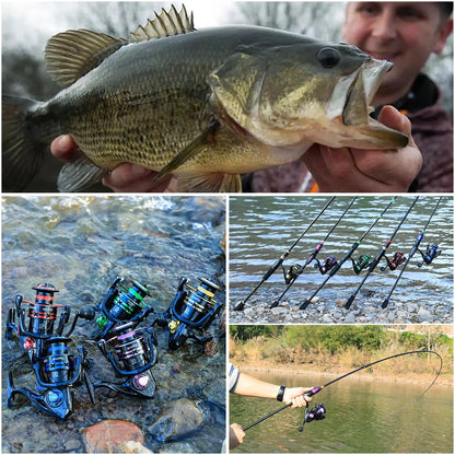 Sougayilang 1000-7000 Spinning Reel, Aluminum Spool, 10kg Max Drag, EVA Handle for Bass Freshwater Pesca