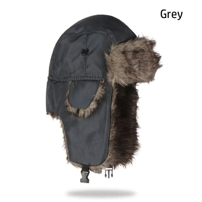 Russian Ushanka Winter Hat Fur Earflap Trapper Ski Cap for Men Women