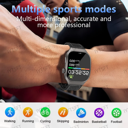LAXASFIT Smart Watch Heart Rate Monitor 2.01 Inch Touch Screen for Men Women