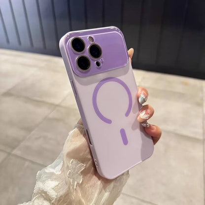 Large Window MagSafe Case for iPhone 12-17 Air Pro Max Camera Glass Cover