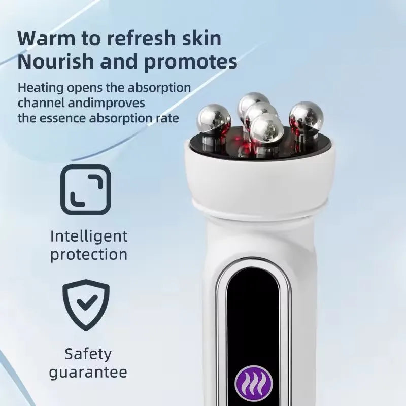 3in1 RF Heating EMS Facial 360° Roller Massager for FIne Lines Lifting Skin Rejuvenation Skin Firm Microcurrent Beauty Machine-EXPROTAS