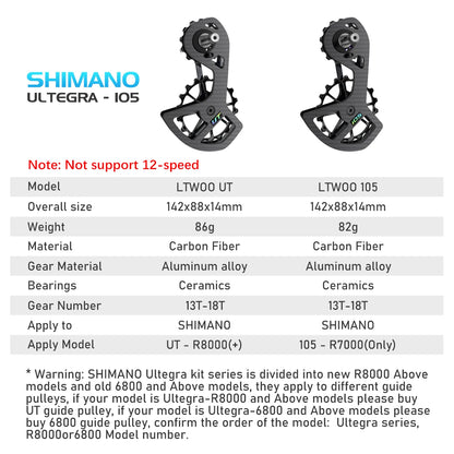 Bicycle Fiber Pulley Wheel for Shimano 105/UT/Ultegra/DURA ACE