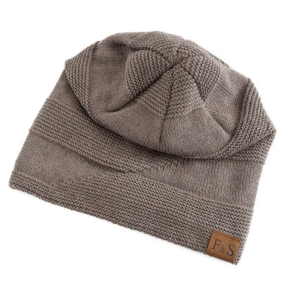 Faux Fur Lined Winter Beanie Hat Slouchy Cap Warm Unisex for Men Women