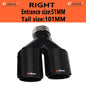 EPLUS Carbon Fiber Y-Shape Dual Exhaust Tip Glossy Black Stainless Universal