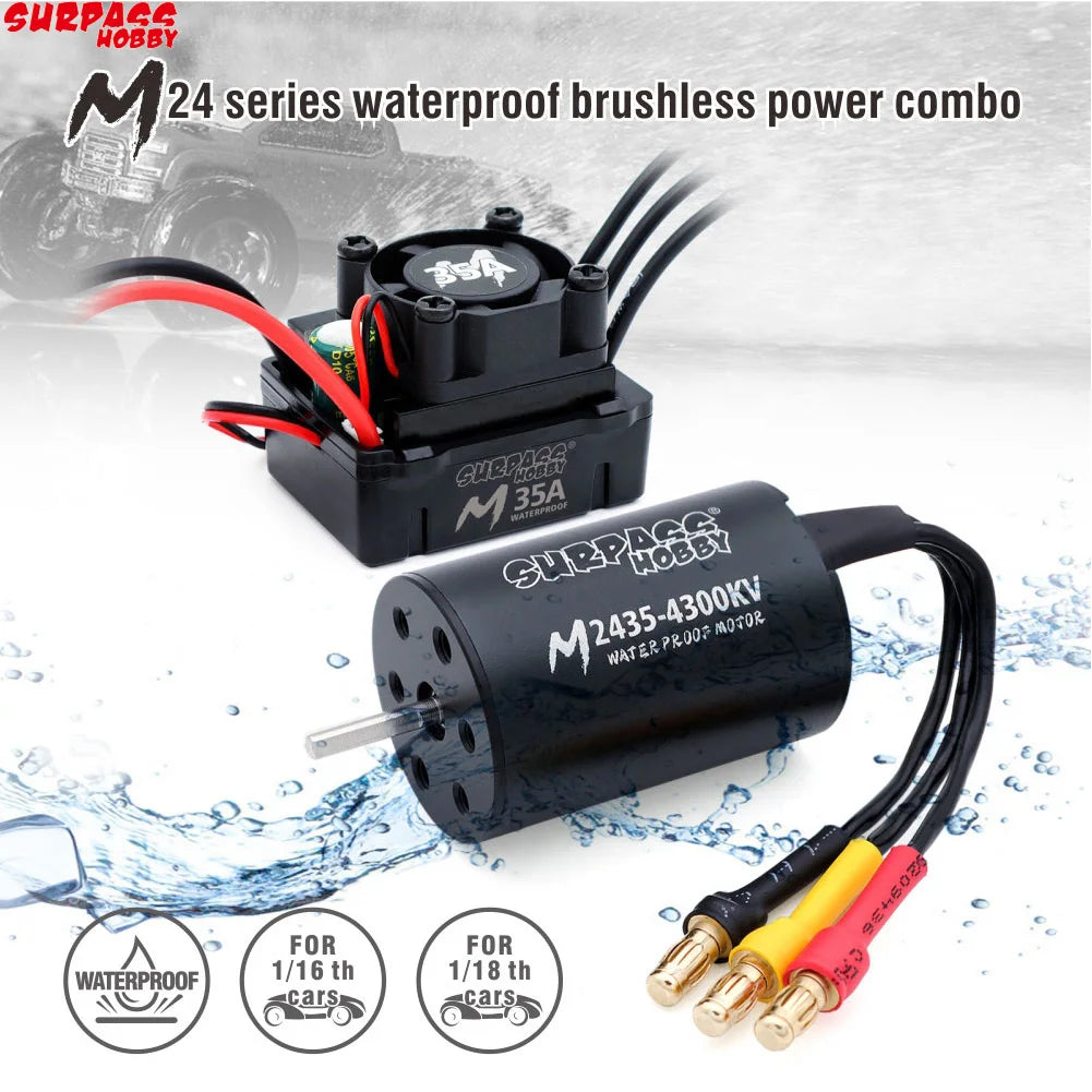 1/18 RC Brushless Motor & M35A ESC Combo for Surpass Hobby 2430 2440