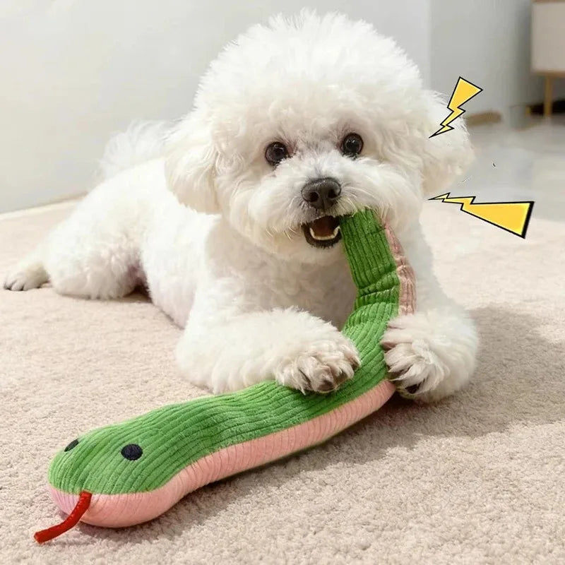 16.5 Inch Interactive Dog Snake Kick Toy for Indoor Cats - Soft Plush