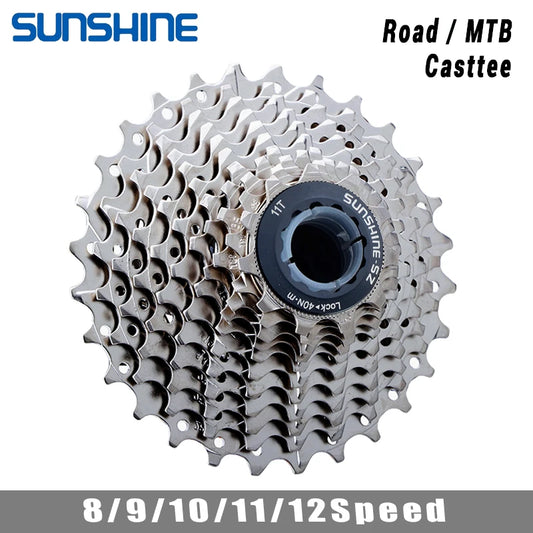 SUNSHINE Road Bike Cassette for Shimano HG 8–12 Speed Multiple Ratios - EXPROTAS