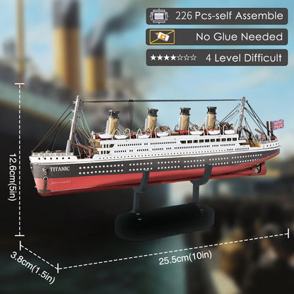 Piececool 3d Metal Puzzles Gifts for Adults Titanic Ship Model 226pcs Cruise Jigsaw Toys Building Kits Home Decoration-EXPROTAS