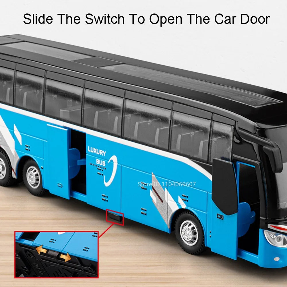 1:30 Sound Light Double Decker Bus Alloy Diecast Model for Kids Gifts