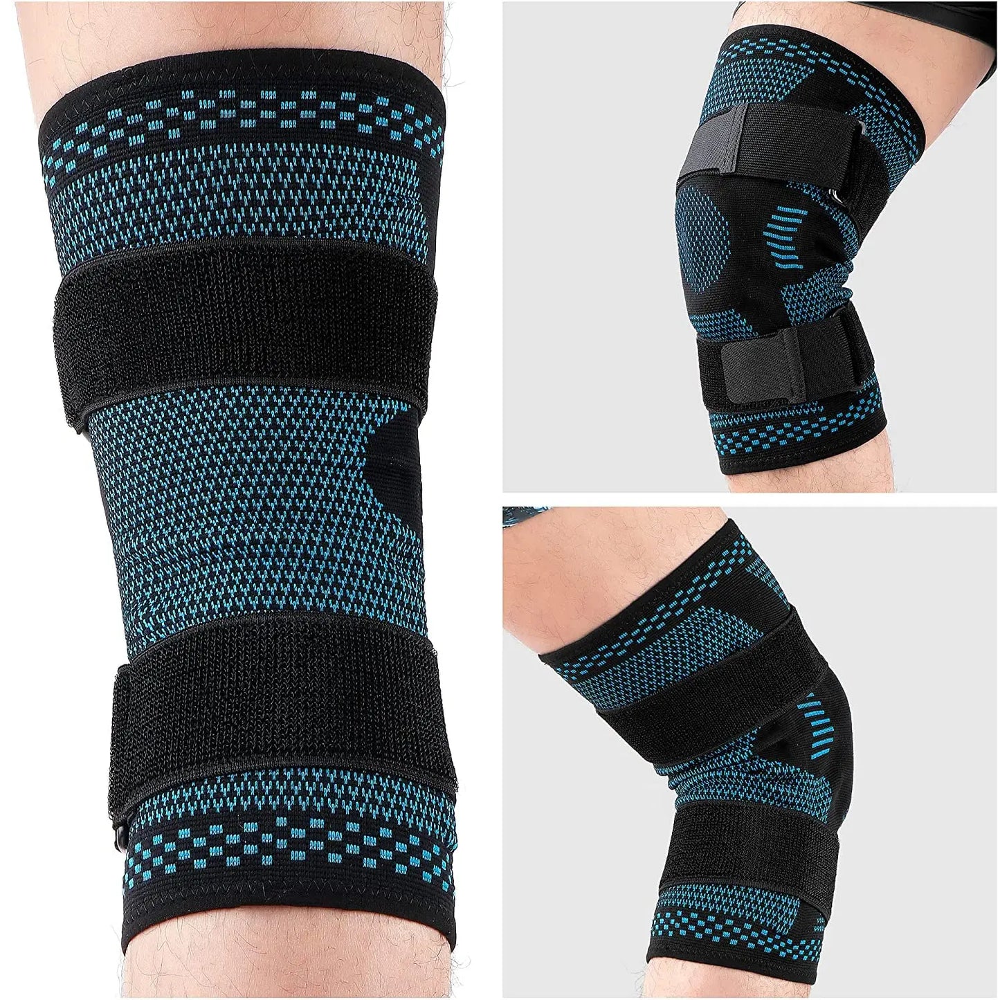 Sports Knee Brace Compression Sleeve with Patella Gel Pad & Side Stabilizers