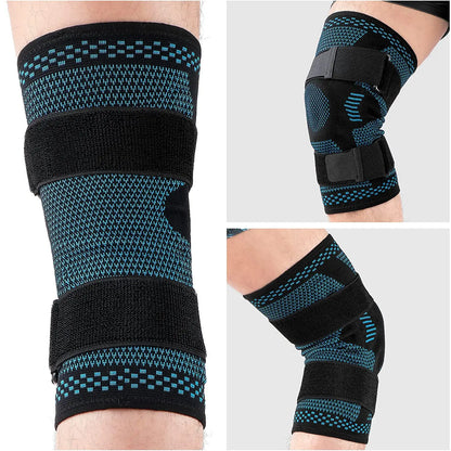 Sports Knee Brace Compression Sleeve with Patella Gel Pad & Side Stabilizers