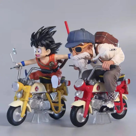13cm Dragon Ball Z Anime Figures Figurine Locomotive Series Pvc Statue Collectible Motorcycle Roshi Goku Model Decor Toys-EXPROTAS