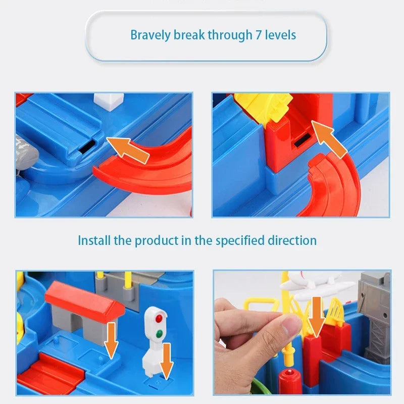 Racing Rail Car Model Educational Toys Children Track Adventure Game Brain Mechanical Interactive Train Animals Space Rocket Toy-EXPROTAS
