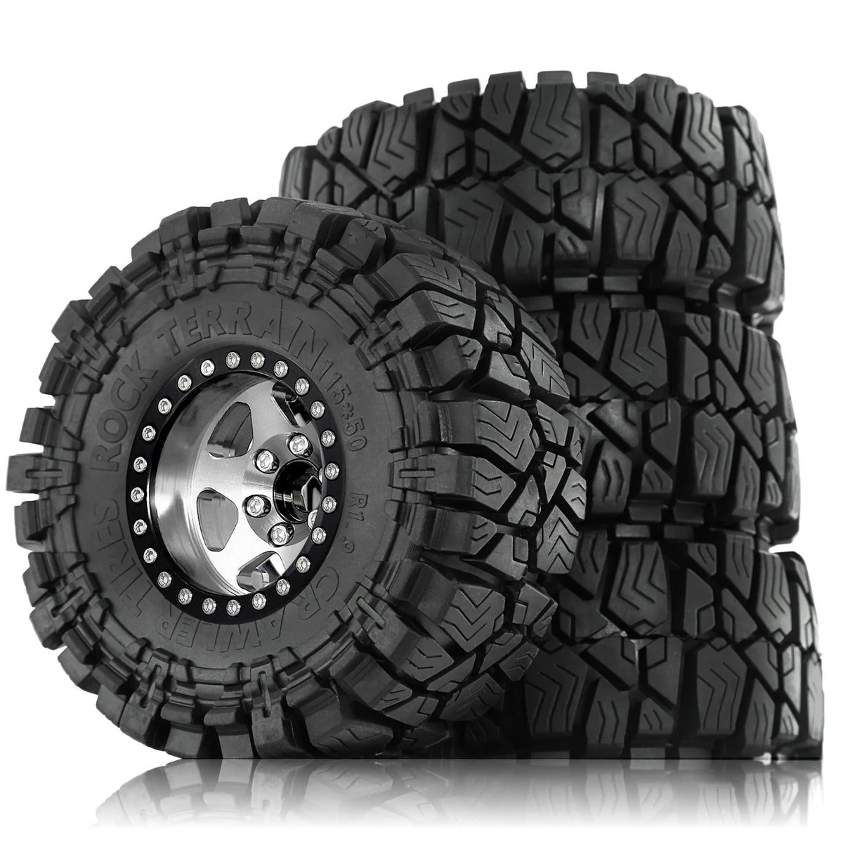 1.9 Inch Wheels and Mud Tires for SCX10 TRX6 Gen7 Gen8 RC Crawler