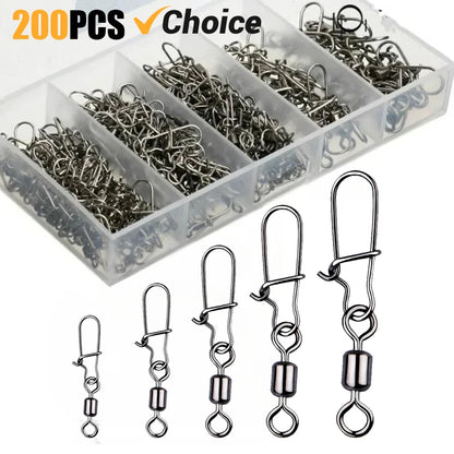 Stainless Steel Bearing Duo-lock Connector Fishing Snaps 200Pcs