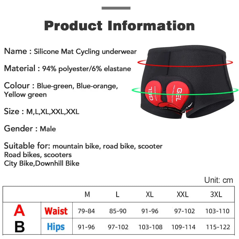 NEWBOLER Men’s Cycling Padded Underwear 5D Gel Breathable MTB Road Shorts - EXPROTAS