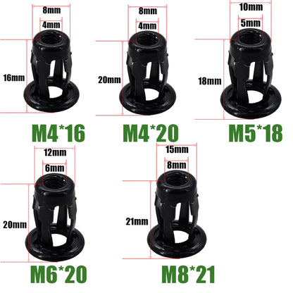 M4 M5 M6 Petal Shape Expansion Rivet Nuts Metal Jack Nut Screw Kit 30Pcs