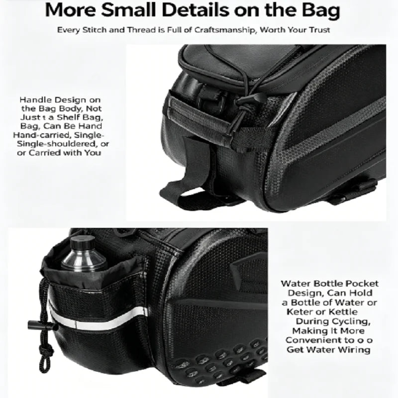 Bike Rear Rack Bag Waterproof Insulated Bottle Holder Pannier for Cycling