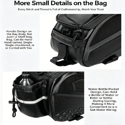Bike Rear Rack Bag Waterproof Insulated Bottle Holder Pannier for Cycling