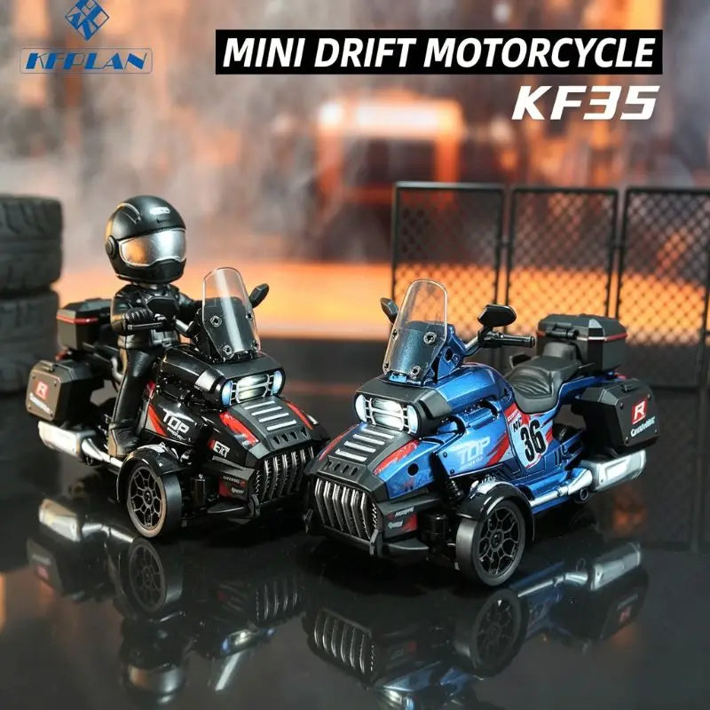 LED Lights RC Motorcycle 3.7V Remote Control Car for Kids 30M Range