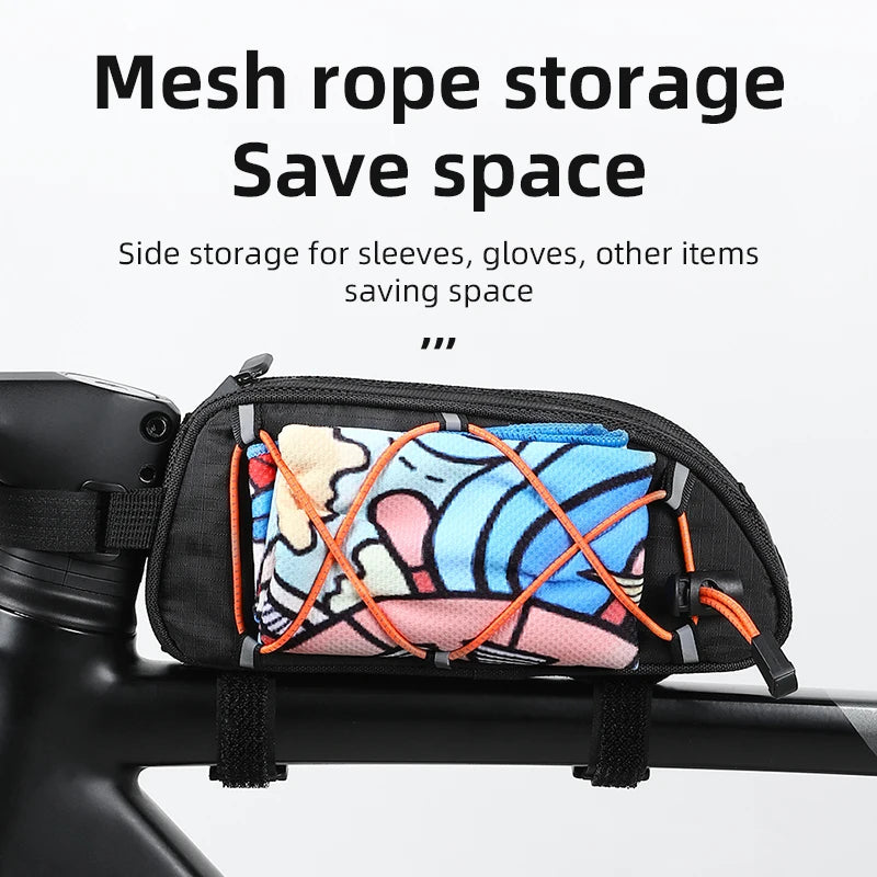Reflective Bike Front Tube Bag ESLNF Frame Storage Pouch