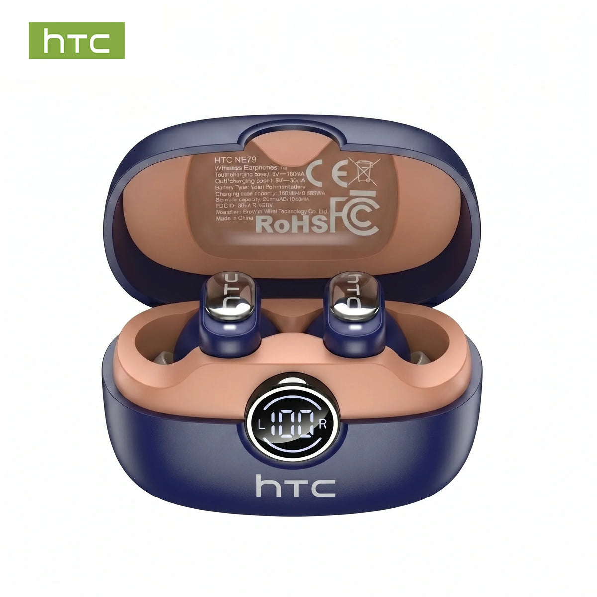 HTC NE79 Wireless Bluetooth Earbuds TWS 6.0 AI Translation 135 Languages Black