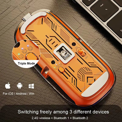 Transparent Wireless Mouse Bluetooth/2.4G Triple Mode Silent Rechargeable