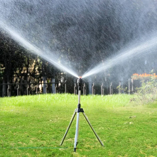 Stainless Steel Tripod Garden Sprinkler Automatic Rotating Irrigation System 10m