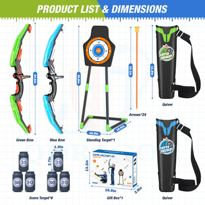 Bow And Arrows For Children Kids Archery Bow Practice Recurve Bow Outdoor Sports Game Hunting Shooting Toy Boys Gift Bow Kit Set-EXPROTAS