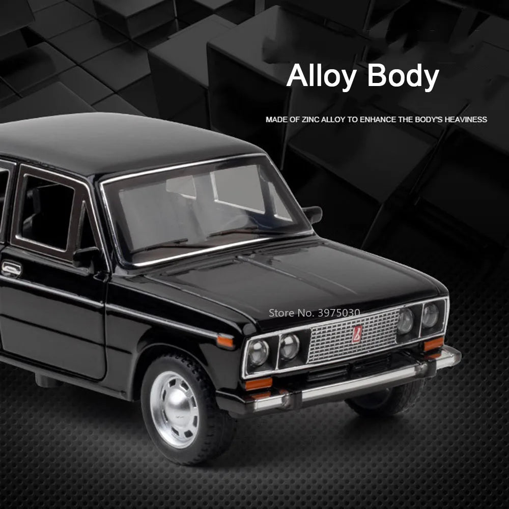1/24 LADA 2106 Alloy Scale Car Model Diecast Vehicles Car Toys with Sound and Light Toys Collection for Boys Birthday Gift Kids