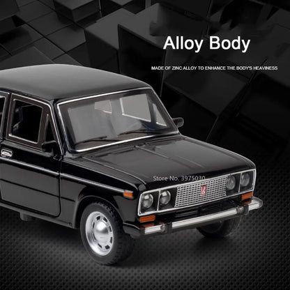 1/24 LADA 2106 Alloy Scale Car Model Diecast Vehicles Car Toys with Sound and Light Toys Collection for Boys Birthday Gift Kids