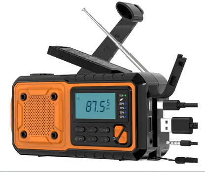 4000mAh Emergency Solar Power Bank Charger Hand Crank Radio LED Torch