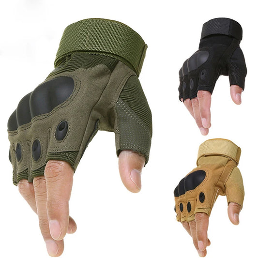 Tactical Finger Gloves Hard Knuckle Half Finger Military Combat Airsoft