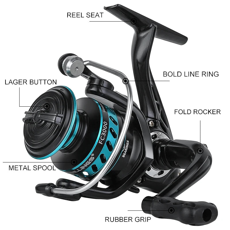 BILLINGS 1000-7000 Series Spinning Fishing Reel 10KG Max Drag for All Waters