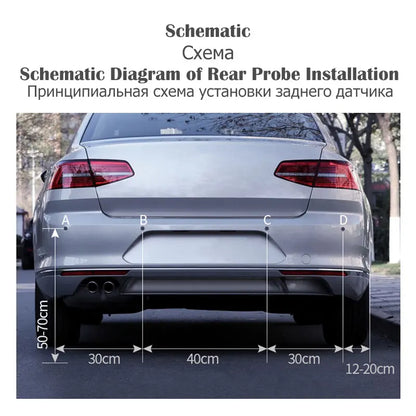 Car Parking Sensor 12V Ultrasonic 4 Sensors Buzzer Reverse Alert System