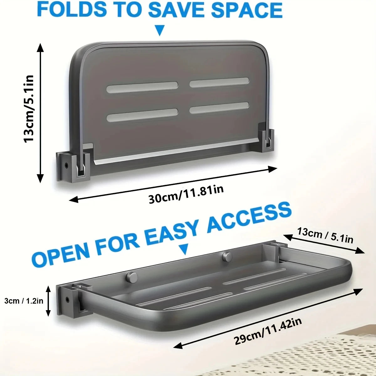 Aluminum Foldable Shelves RV Wall Storage Space Saving Camper Rack