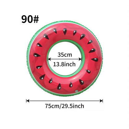 1PC Watermelon Inflatable Swim Ring, Adult Pool Float, Thickened PVC Floats, Summer Beach Water Toy Pool Party Ring